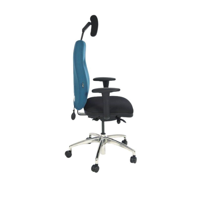 Chaise ergonomique HF2 Chiropod Spinal 300 Bleu Appui tête