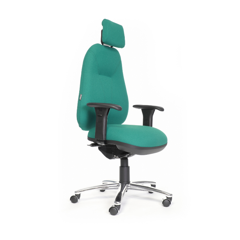 Chaise ergonomique Spinal 500 Turquoise avec Appui Tête