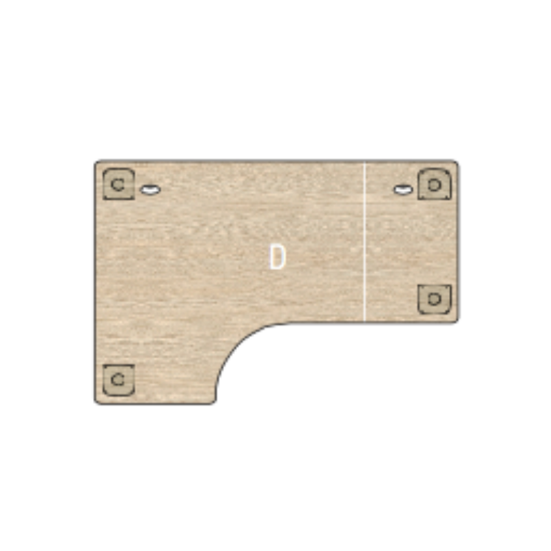 Plateau table compact avec plan retour