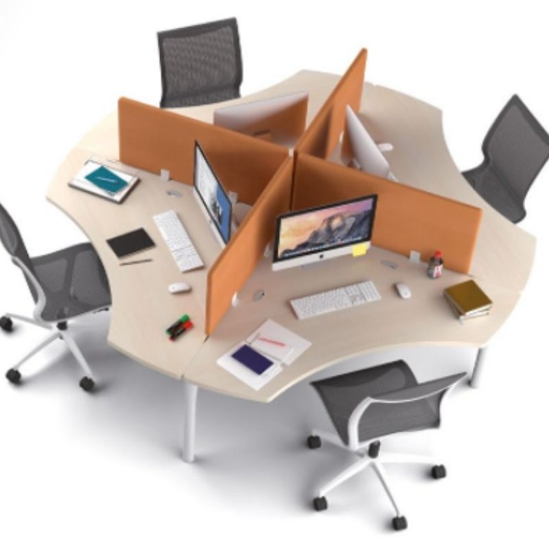 Ilot Bureau open space plan symétrique