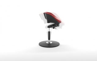 Tabouret Ergonomique Assis-Debout WilTec – Hauteur Réglable 55-70 Cm, Capacité 100 Kg, Gris, Ressort à Gaz, Pour Bureau